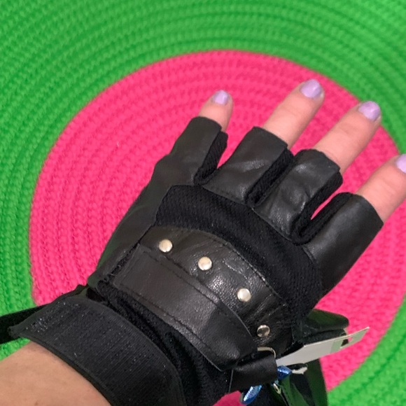 Fingerless leather gloves - New unisex ✅ - Picture 1 of 8